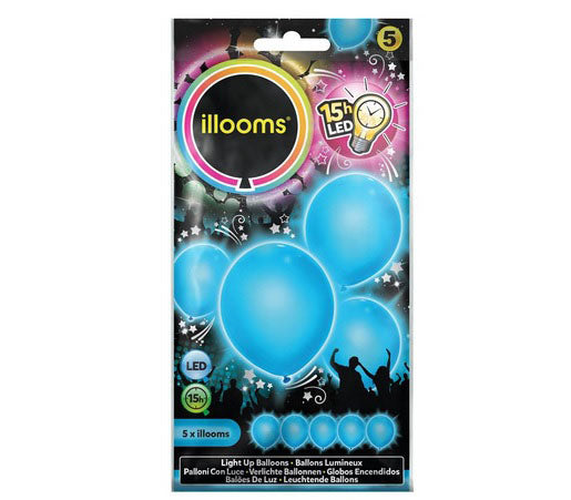 lot de 5 ballons led lumineux bleu