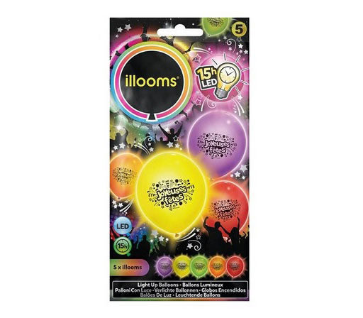 lot de 5 ballons led lumineux joyeuses fà‹tes