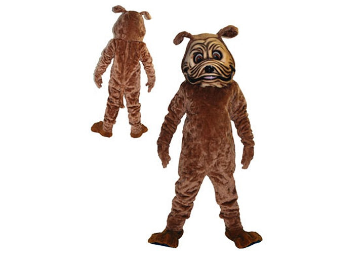 déguisement mascotte ventillée bouledogue en peluche adulte