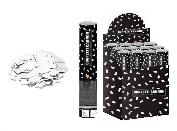 canon à confettis papier métallisé argent 40cm