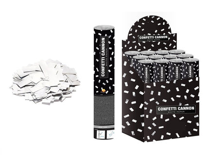 canon à confettis papier métallisé argent 40cm
