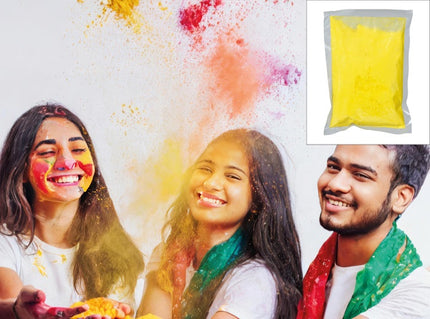 sachet de poudre holi jaune 200gr