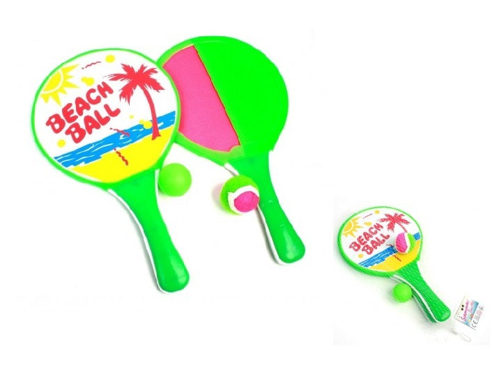 lot de 2 raquettes de plage beach ball/scratch 33cm
