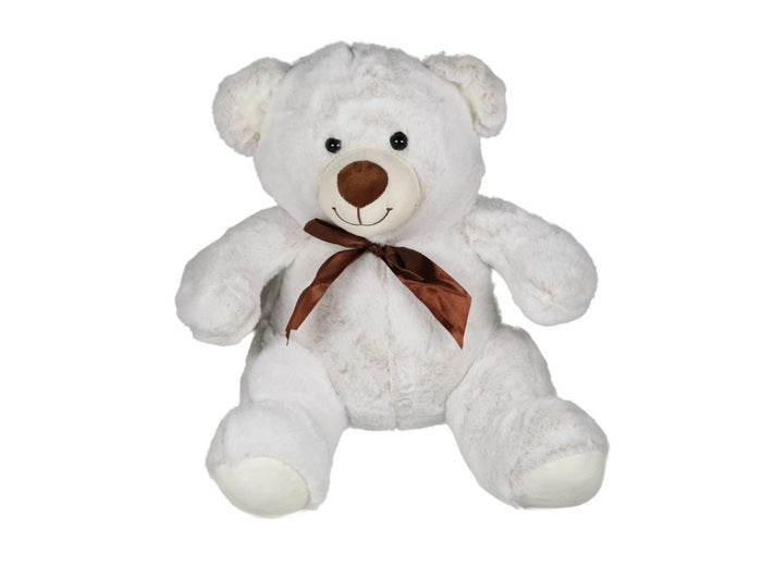 peluche ours assis bert avec noeud ruban 40cm