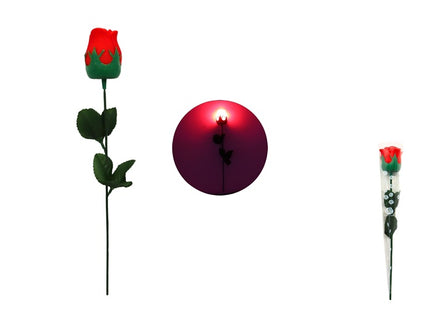 fleur artificielle bouton de rose rouge lumineux led 32cm