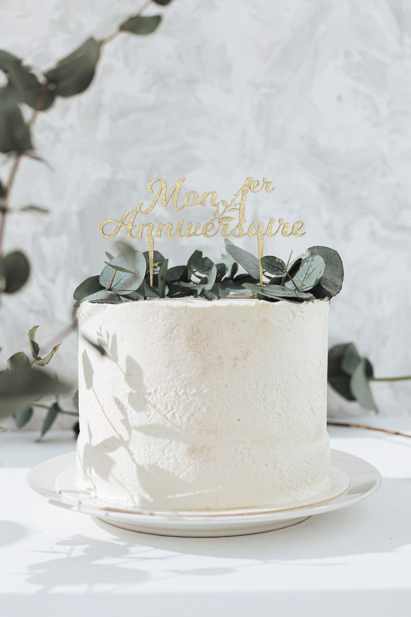 PIC DECO EN BOIS DORE MON 1ER ANNIVERSAIRE