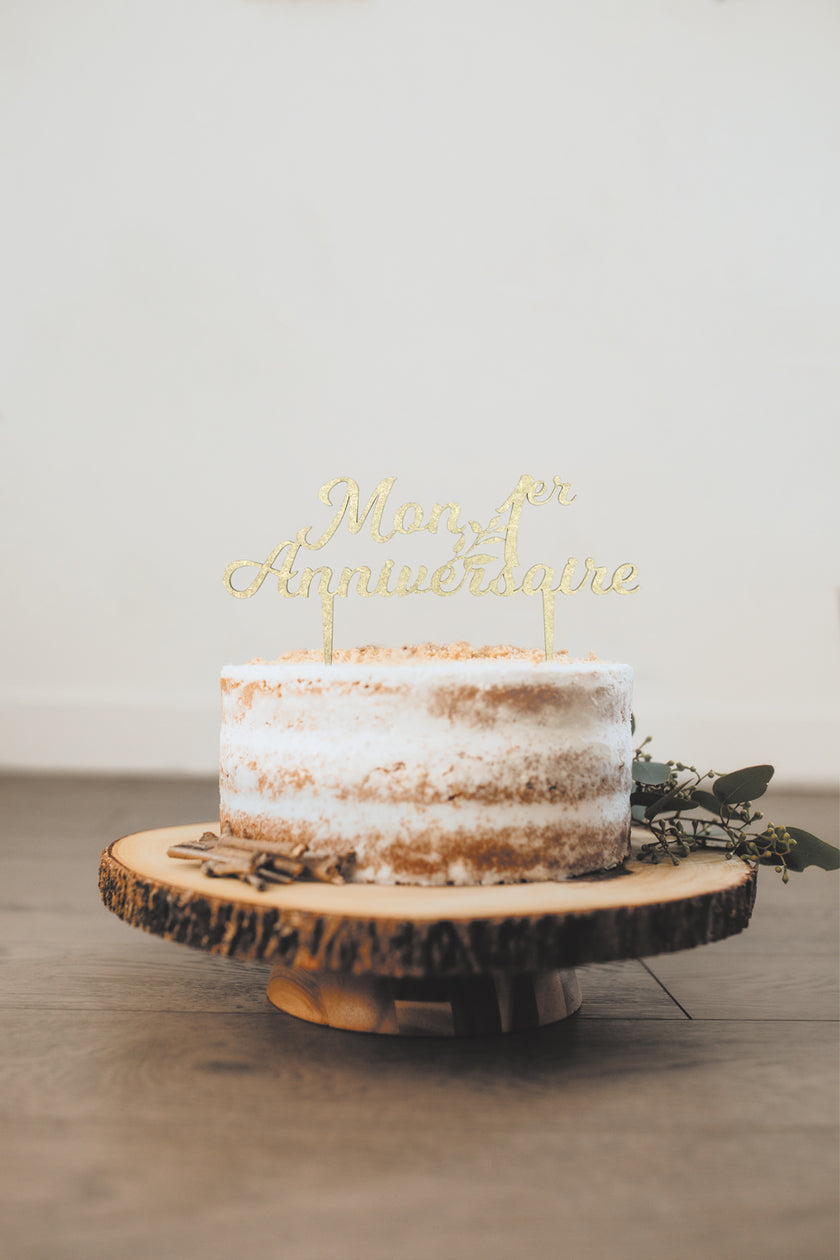 PIC DECO EN BOIS DORE MON 1ER ANNIVERSAIRE