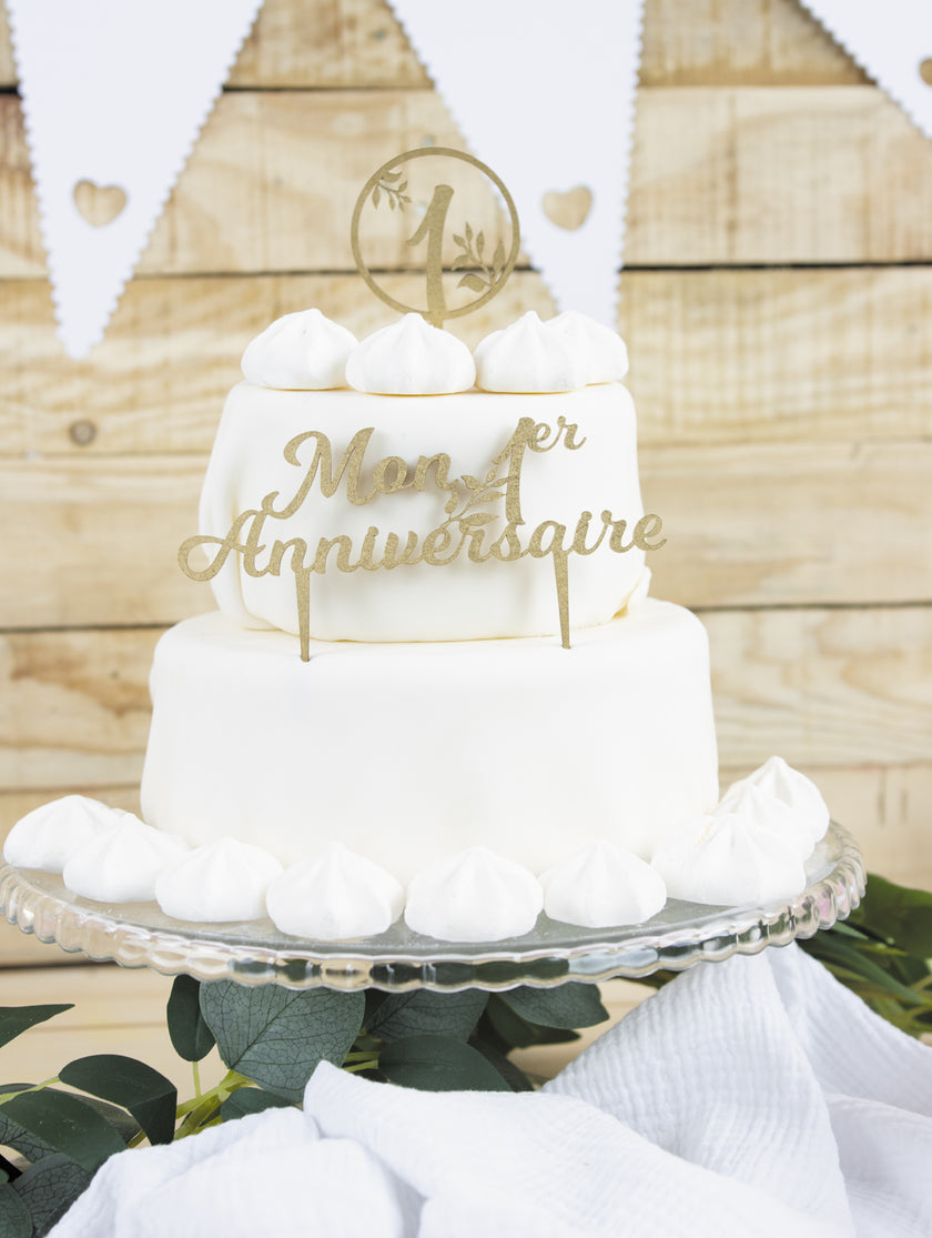 PIC DECO EN BOIS DORE MON 1ER ANNIVERSAIRE