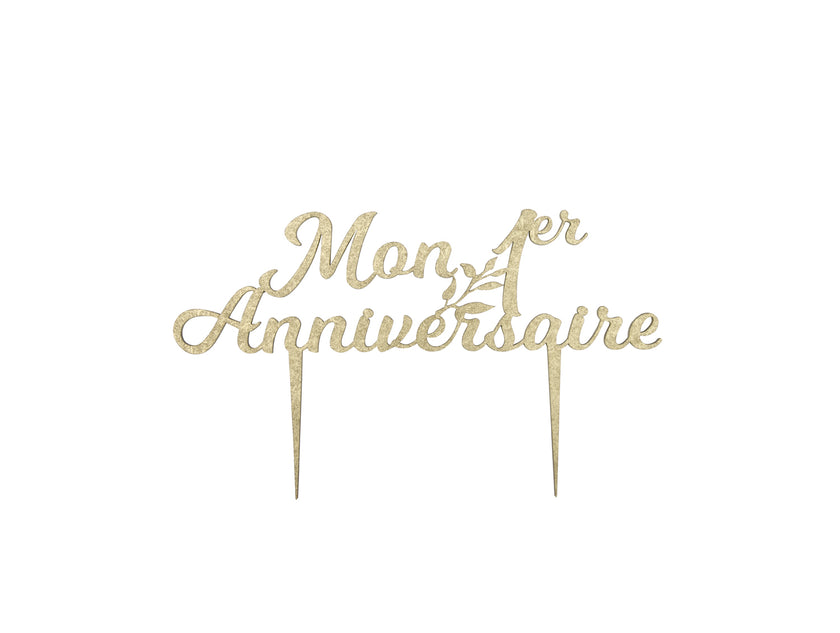PIC DECO EN BOIS DORE MON 1ER ANNIVERSAIRE