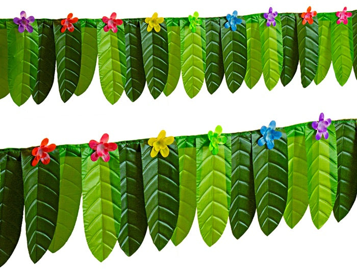 bordure de table tropicale avec feuilles banane 2.75x0.7m