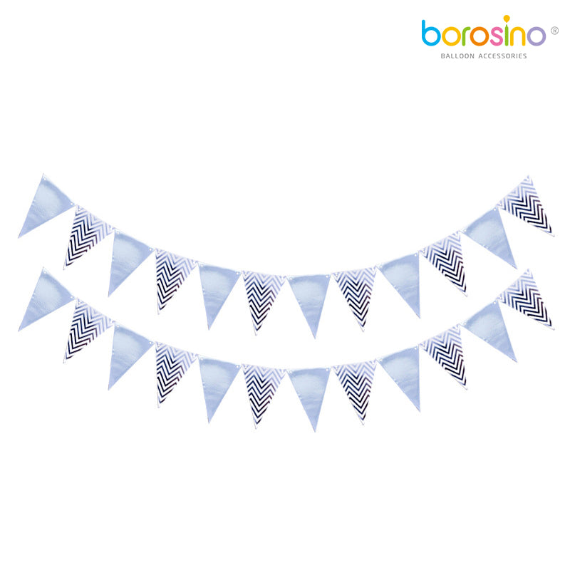 Bannière Fanions Triangle Argent - Borosino