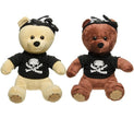 peluche ours pirate avec t-shirt et bandana mix 25cm