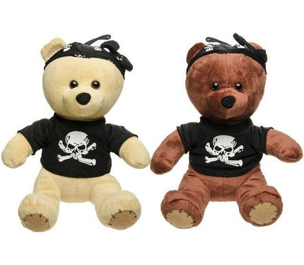 peluche ours pirate avec t-shirt et bandana mix 25cm