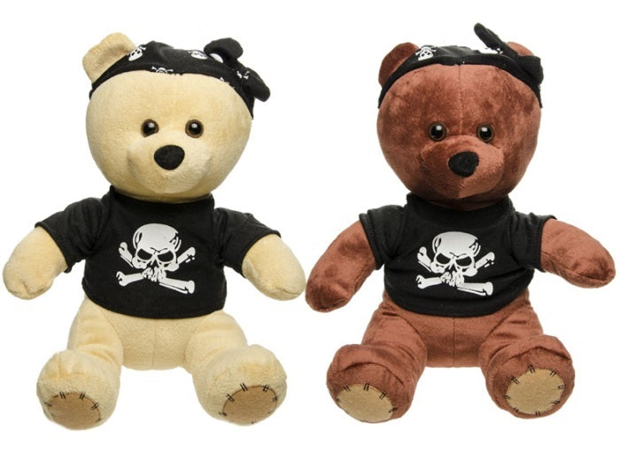 peluche ours pirate avec t-shirt et bandana mix 25cm