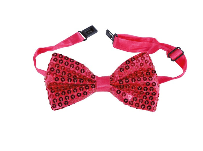 noeud papillon à sequins fuchsia 13x7cm