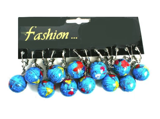 porte-clefs globe métal 2.6cm