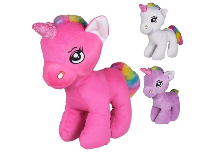 peluche bébé licorne avec fourrure rainbow mix 25cm