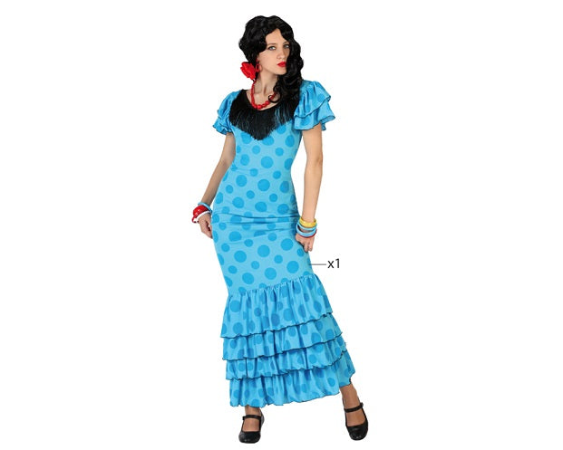 déguisement de flamenco femme bleu taille m/l