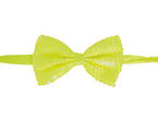 noeud papillon à sequins néon fluo jaune 13x7cm