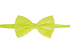 noeud papillon à sequins néon fluo jaune 13x7cm