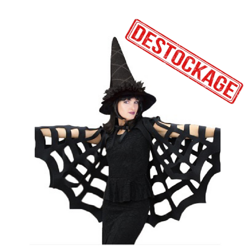 Cape araignée noire taille unique