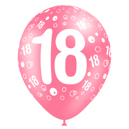 8 ballons HG112 imprimé TAT chiffre 18 assortis