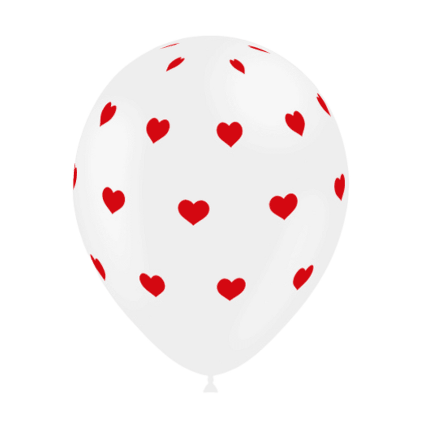 8 ballons HG112 blanc imprimé TAT COEUR