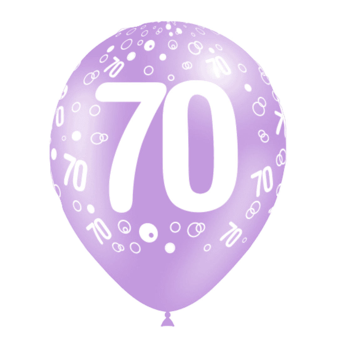 8 ballons HG112 imprimé TAT chiffre 70 assortis