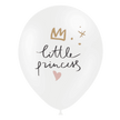 8 ballons HG112 blanc imprimé little princess