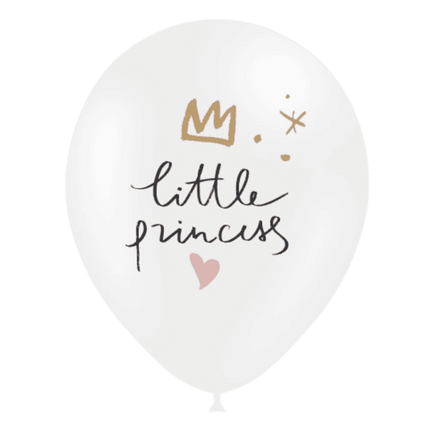 8 ballons HG112 blanc imprimé little princess