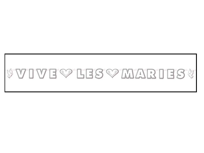 guirlande ''vive les mariés'' 2m25 blanc