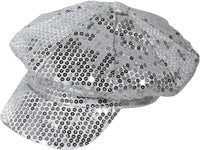 casquette à sequins argent