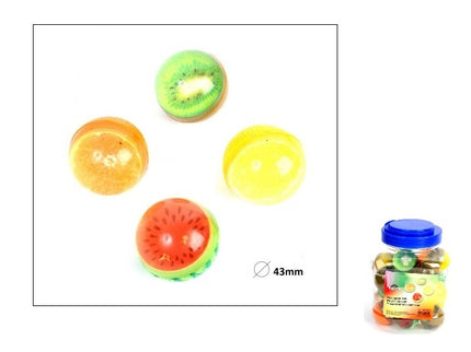 balle rebondissante motifs fruits mix 4.3cm