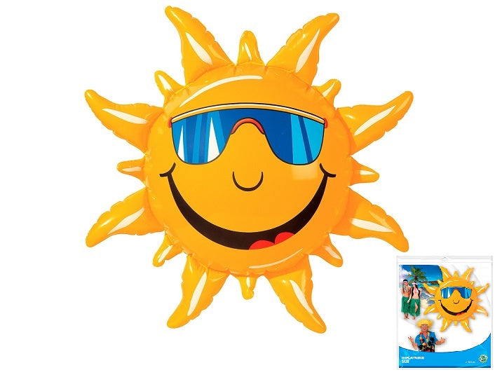 soleil gonflable jaune avec motifs 60cm