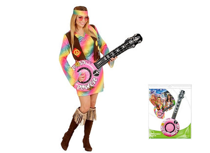 banjo gonflable rose motifs flower power 100cm