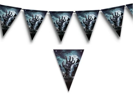 guirlande 10 fanions 30x20cm motif main cimetière 3m