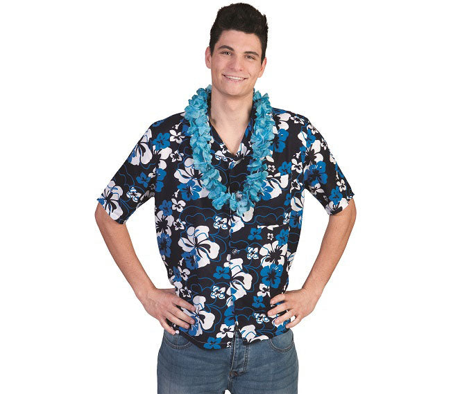 chemise tahiti hawaï bleu & blanc taille m-l
