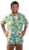 chemise tahiti hawaï beige & bleu taille l-xl