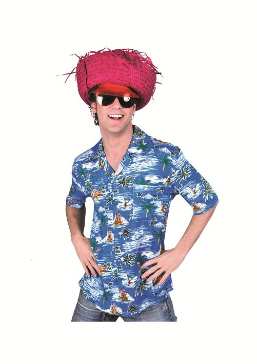 chemise tahiti hawaï bleu & bateau taille xxl