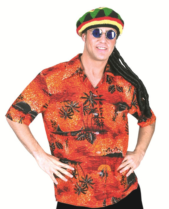 chemise tahiti hawaï rouge taille xxl