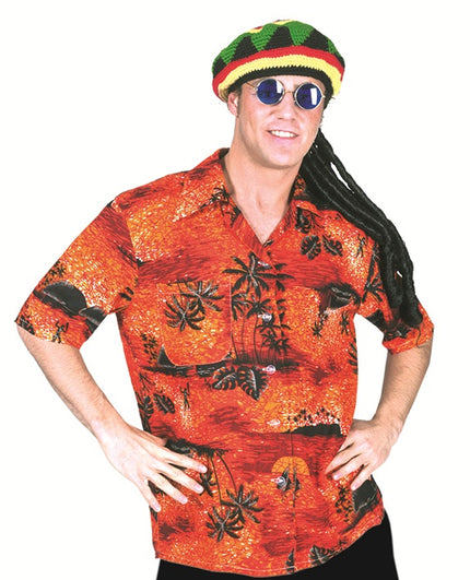 chemise tahiti hawaï rouge taille xxl