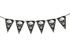 guirlande 10 fanions 30x20cm motif tête de mort 3m