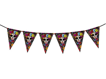 guirlande 10 fanions 30x20cm motif jour des morts 3m