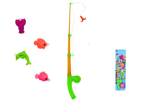 canne pêche à la ligne avec 4 poissons 42cm