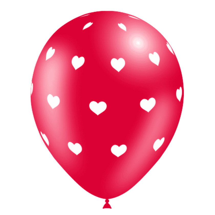 8 ballons HG112 rouge imprimé TAT COEUR