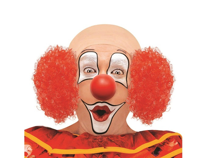 perruque clown chauve & cheveux rouges