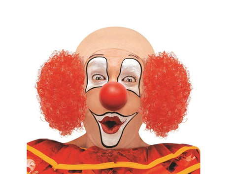 perruque clown chauve & cheveux rouges