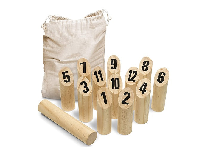 jeu de quilles finlandaises mà¶lkky en bois fsc 13pcs