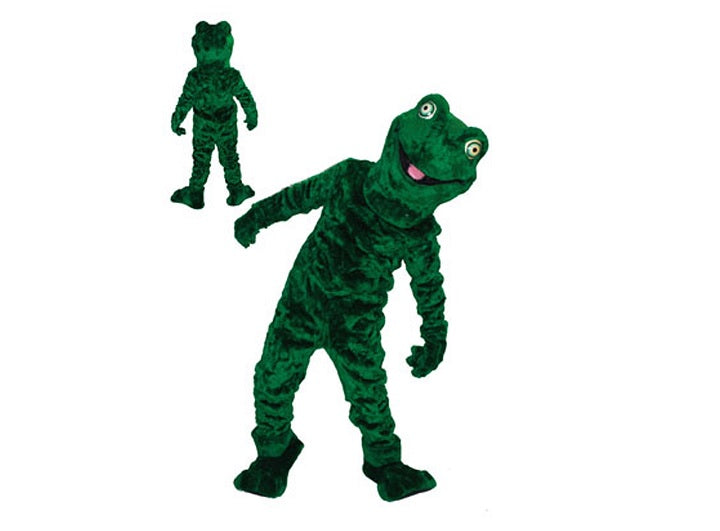 déguisement mascotte ventillée grenouille en peluche adulte