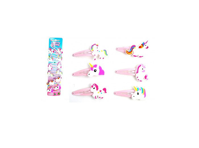 lot de 12 barrettes clip licorne mix 4cm
